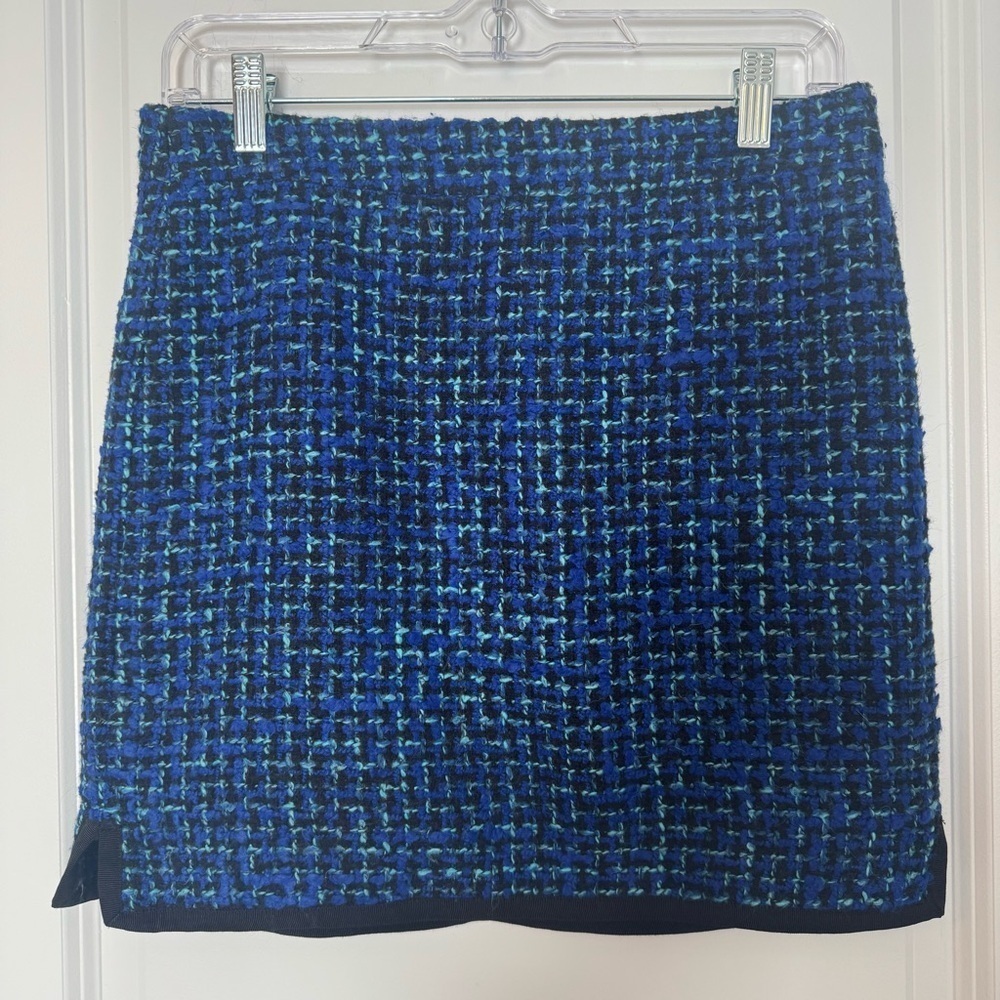 J. Crew Royal Blue & Black Tweed Size 0 Mini Skirt